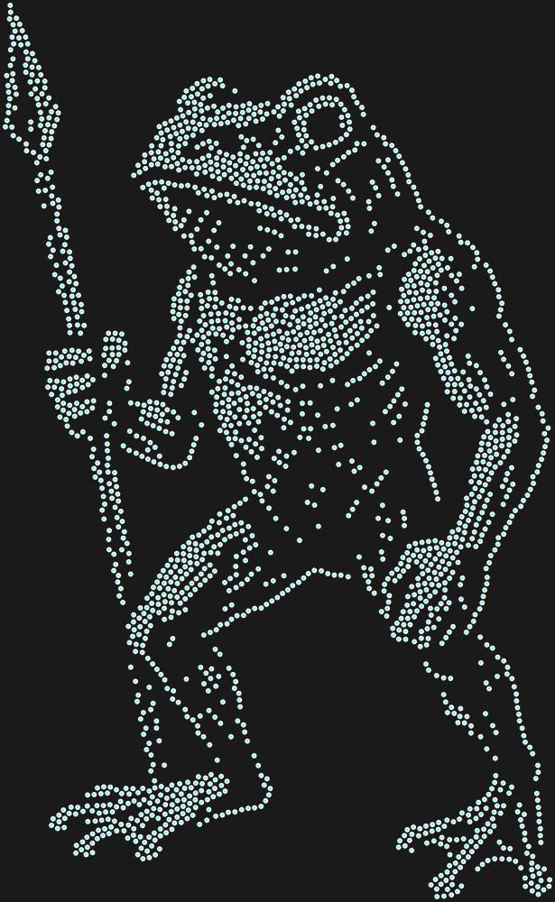 Трафарет Лягуха с копьем — RHT_FROG2_SS20_CRYSTAL_AB_DMC