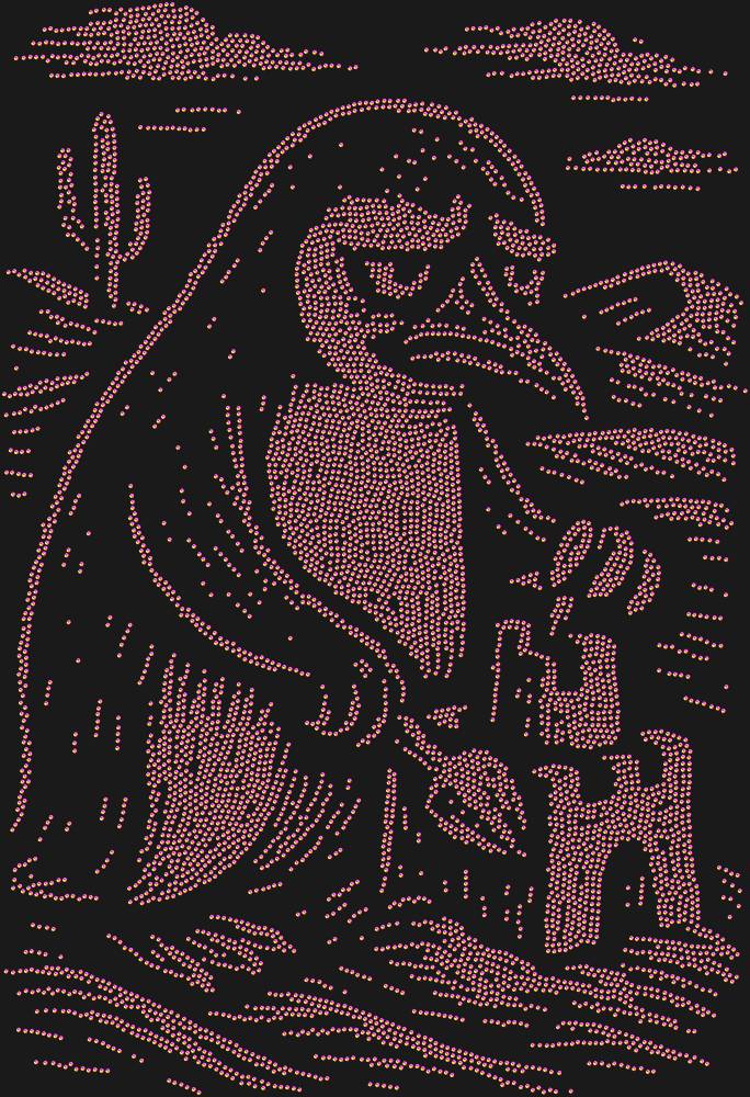 Трафарет A penguin in the desert — RHT_PENGUIN2_SS10_RAINBOW