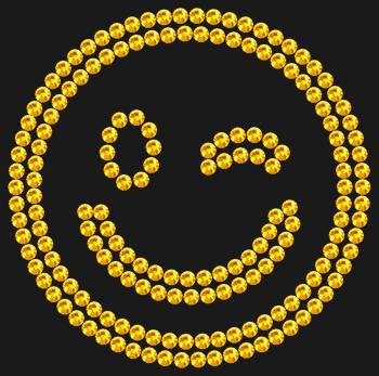 Original rhinestone stencil "Winking smiley." 180 rhinestones. A fun and playful image, perfectly reflecting your individuality and sense of humor, turning any item into a stylish and positive accent.