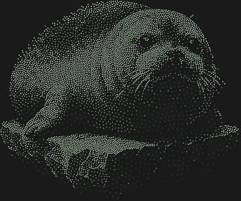 Шаблон Тюлень-булочка, сияющий 5726 стразами, подарит вашему шедевру теплое прикосновение северного солнца и игривый блеск замерзшей льдины.