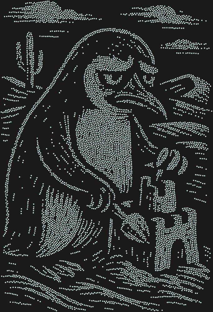 Трафарет Пингвин в пустыне — RHT_PENGUIN2_SS5_CRYSTAL_AB_DMC