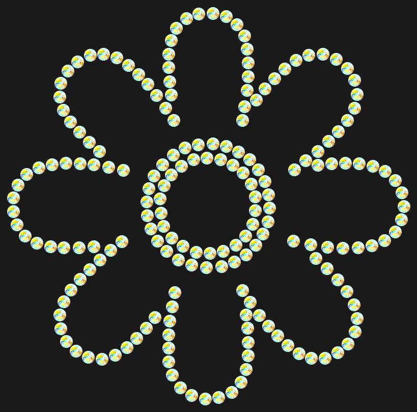 Трафарет Chamomile — RHT_FLOWER2_SS6_CRYSTAL_AB
