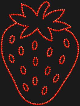 Strawberry rhinestone stencil. 398 rhinestones. A symbol of pleasure, lightness, and sincere joy—the perfect accent for items with character and taste.