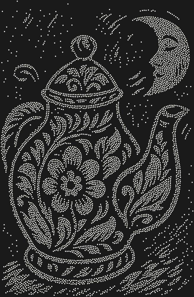 Трафарет The kettle is talking to the moon — RHT_TEAPOTMOON1_SS8_CRYSTAL_AB
