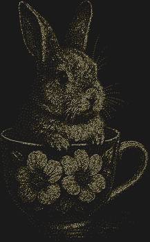 Рисунок из страз «Кролик в чашке» – это 6782 сверкающих искры, которые оживляют уютную историю, даря нежность и тепло каждому взгляду.