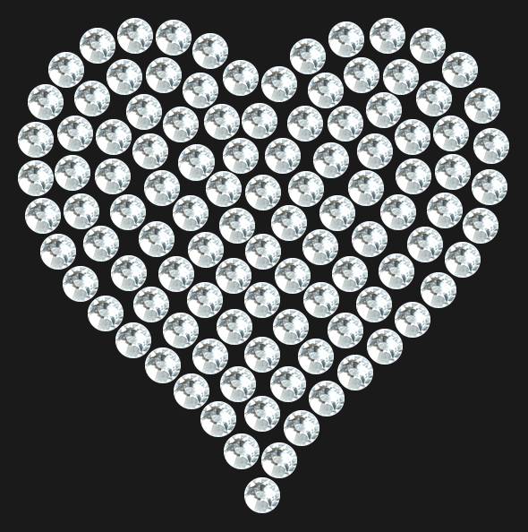 Трафарет Mini heart dense — RHT_HEART1_SS12_CRYSTAL_CLEAR