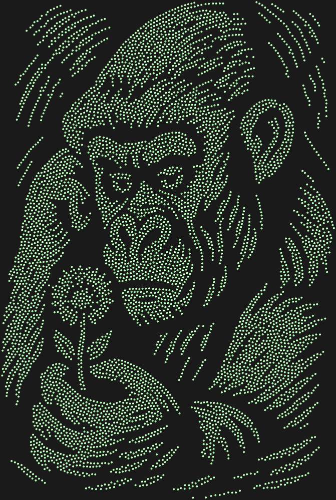 Трафарет Gorilla and flower — RHT_GORILLA1_SS3_LT_PERIDOT