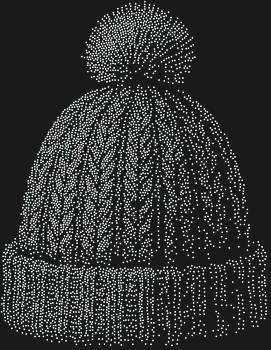 Шапка с помпоном, усыпанная 5008 искрами, словно звёздная пыль на зимнем небе, подарит вам тепло и сияние.