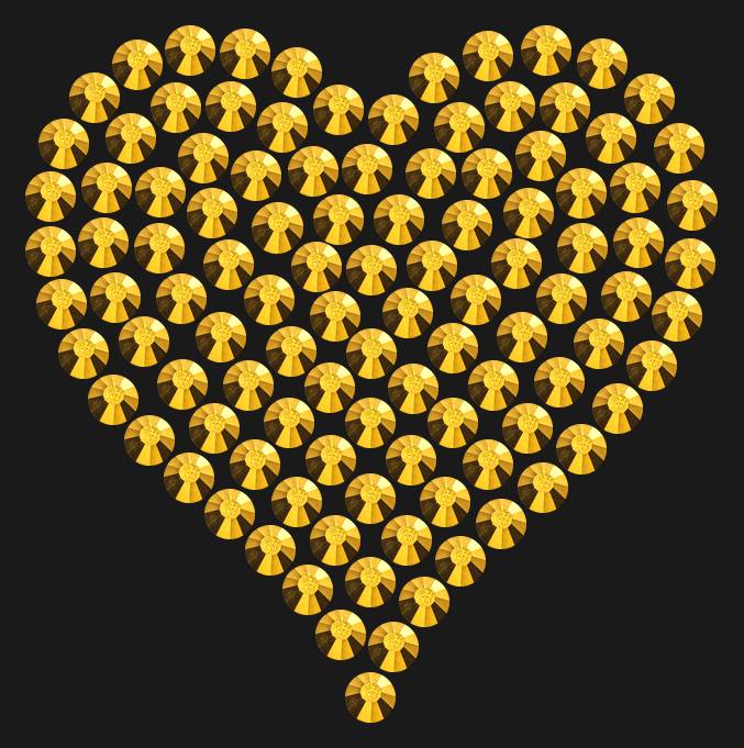 Трафарет Mini heart dense — RHT_HEART1_SS16_GOLD
