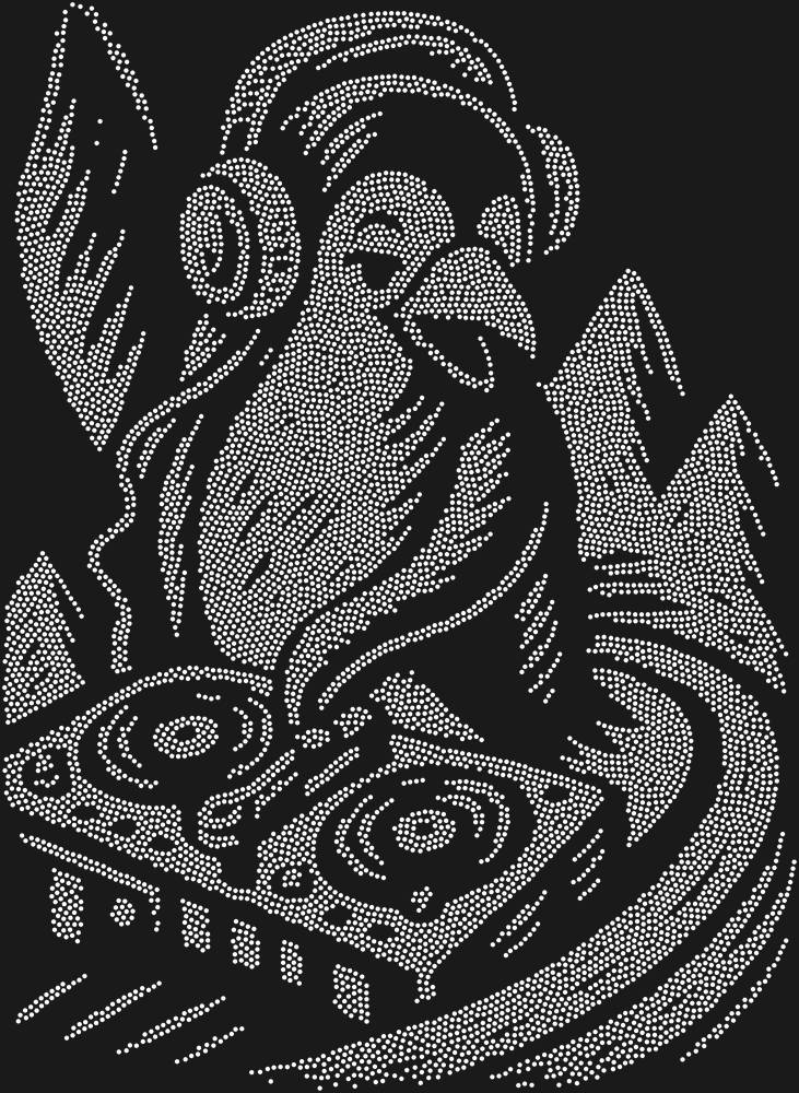 Трафарет Пингвин-диджей — RHT_PENGUINDJ1_SS16_CRYSTAL_CLEAR