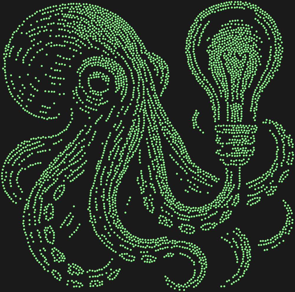 Трафарет Осьминог с лампой Эдисона — RHT_OCTOPUS1_SS10_LT_PERIDOT
