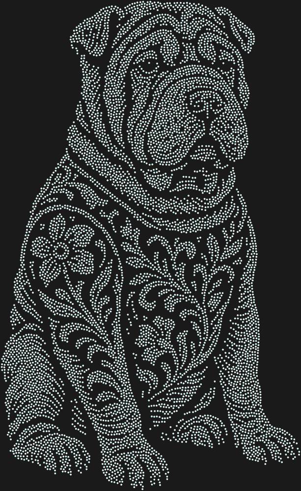 Трафарет Шарпей — RHT_DOG5_SS12_CRYSTAL_AB_DMC