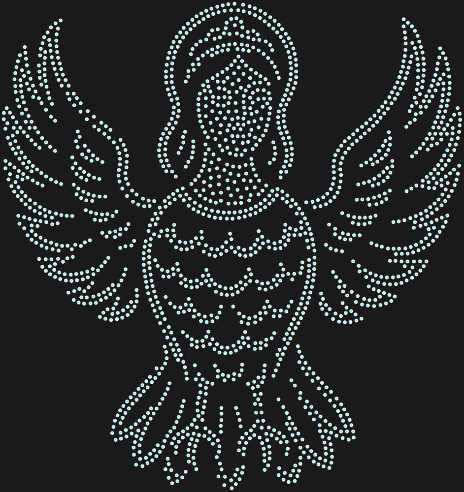 Трафарет Alkonost bird — RHT_ALKONOST1_SS16_CRYSTAL_AB_DMC