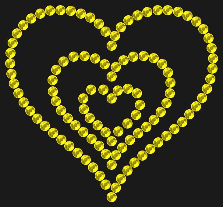 Трафарет Triple heart — RHT_HEART7_SS10_CITRINE