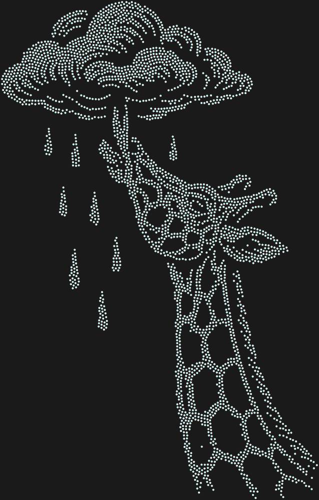 Трафарет Жираф, пьющий из облака — RHT_GIRAFFE1_SS6_CRYSTAL_AB_DMC