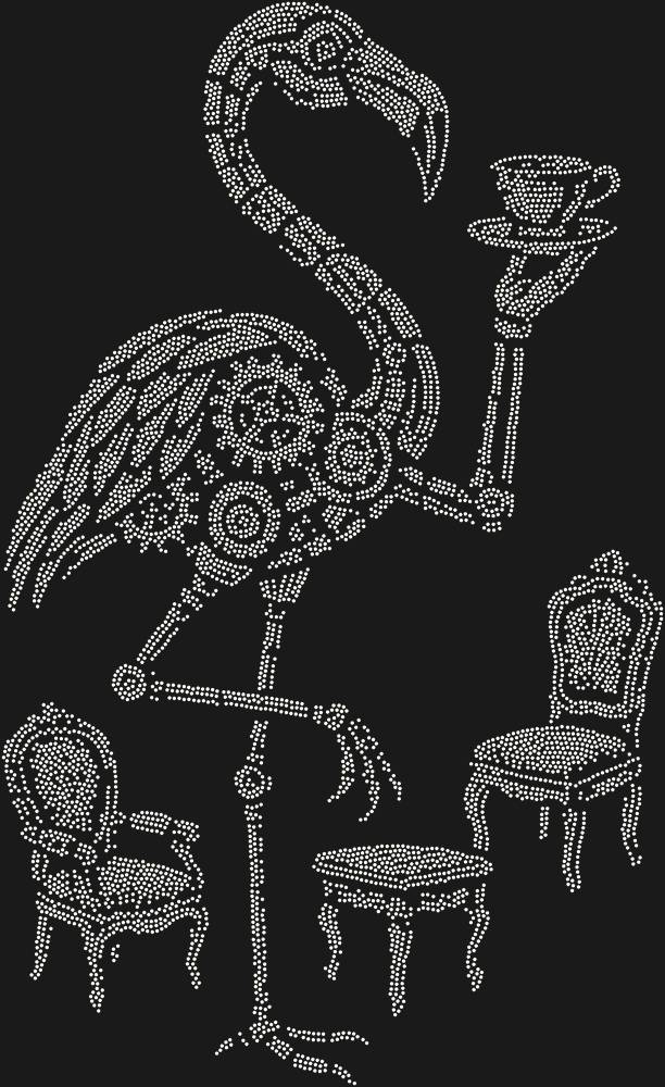 Трафарет Чаепитие механического фламинго — RHT_FLAMINGO2_SS20_CRYSTAL_AB