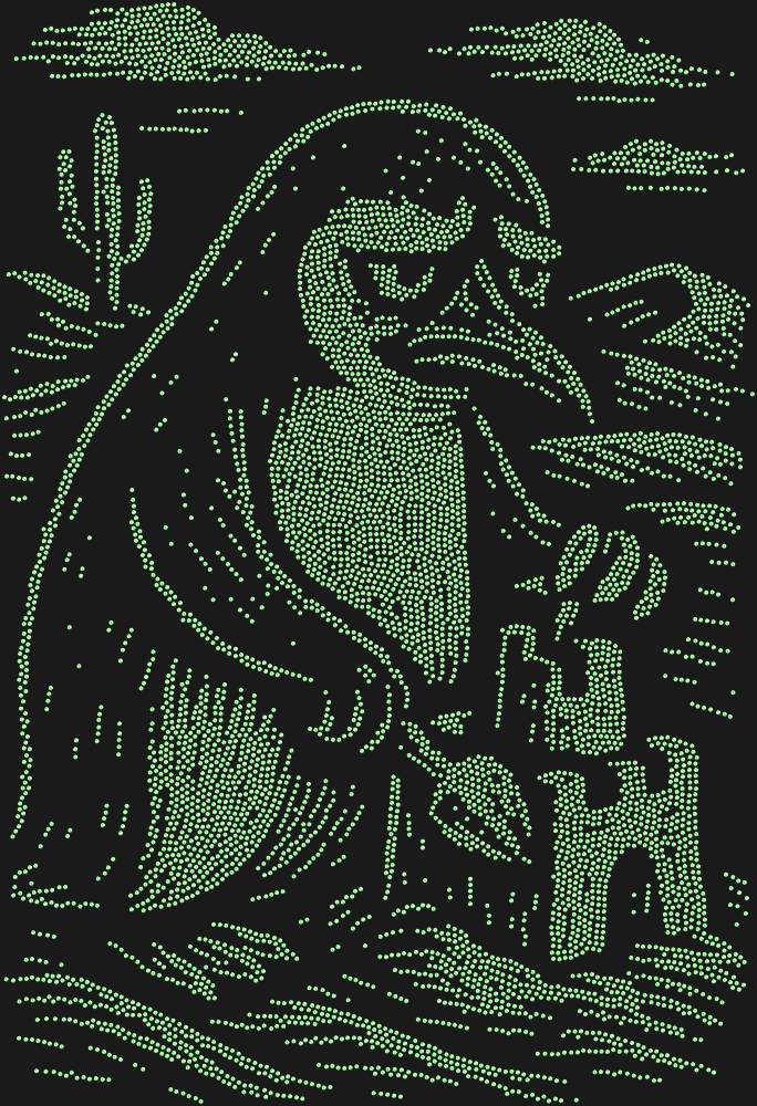 Трафарет A penguin in the desert — RHT_PENGUIN2_SS10_LT_PERIDOT