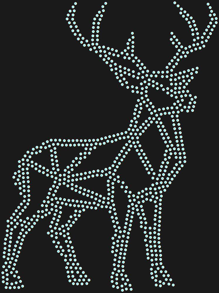 Трафарет Low-poly deer — RHT_DEER1_SS10_CRYSTAL_AB_DMC