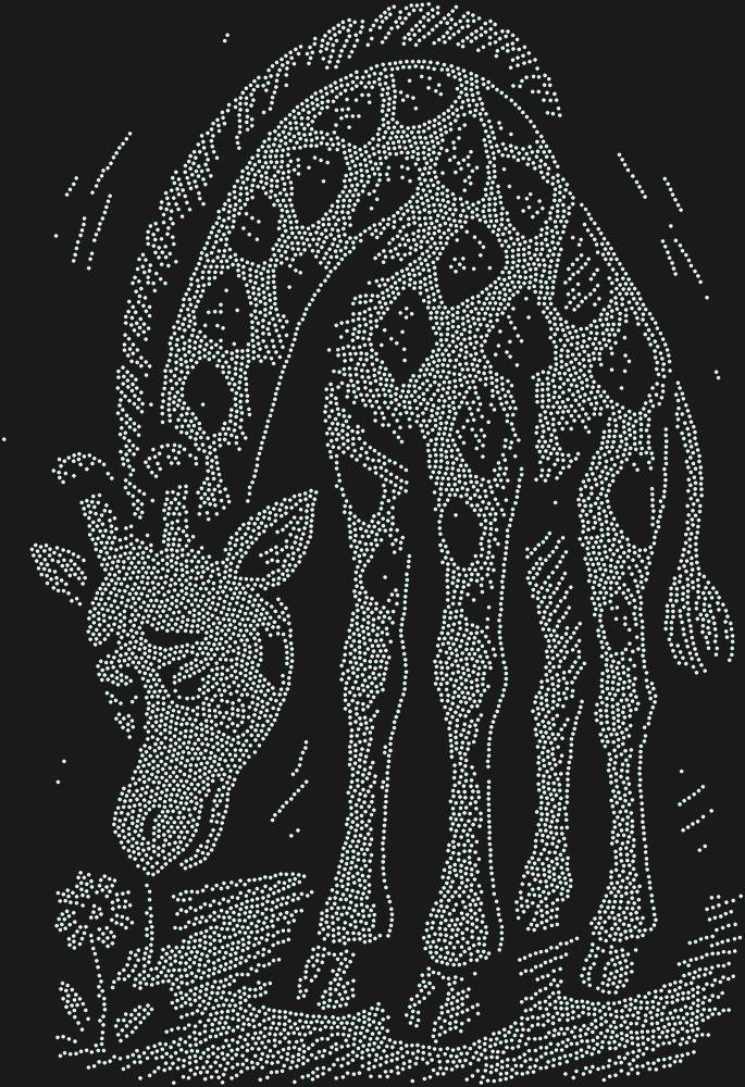 Трафарет Жираф и цветочек — RHT_GIRAFFE2_SS4_CRYSTAL_AB_DMC