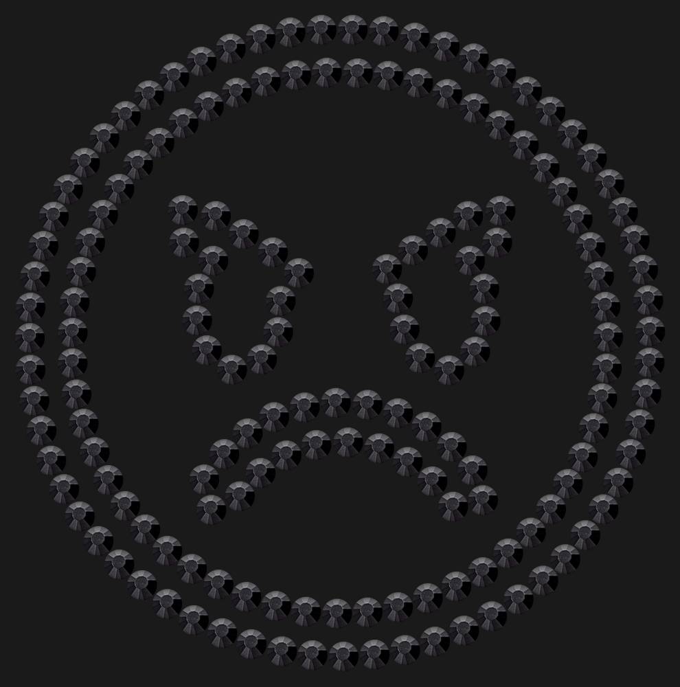 Трафарет Angry emoji — RHT_SMILE5_SS16_JET_BLACK