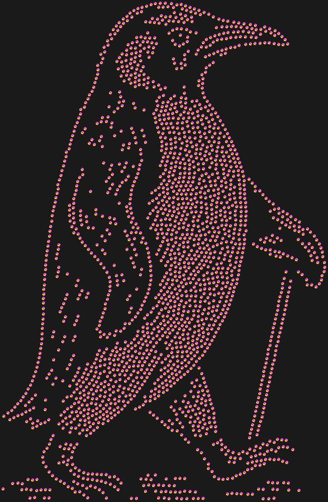 Трафарет Важный пингвин с тростью — RHT_PENGUIN1_SS10_RAINBOW