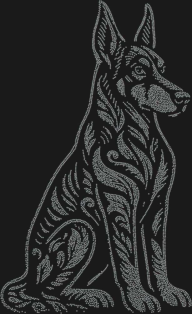 Трафарет Доберман-пинчер — RHT_DOBERMAN2_SS16_CRYSTAL_AB_DMC