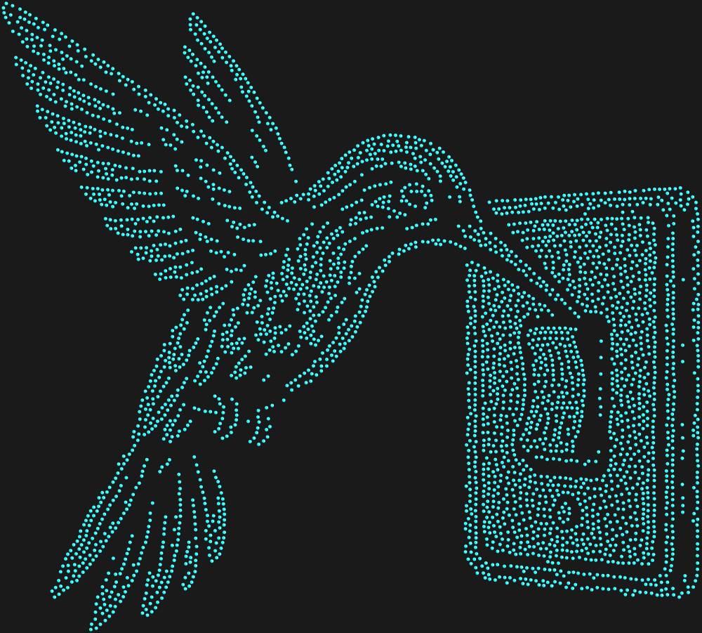 Трафарет Колибри — RHT_HUMMINGBIRD2_SS16_AQUAMARINE