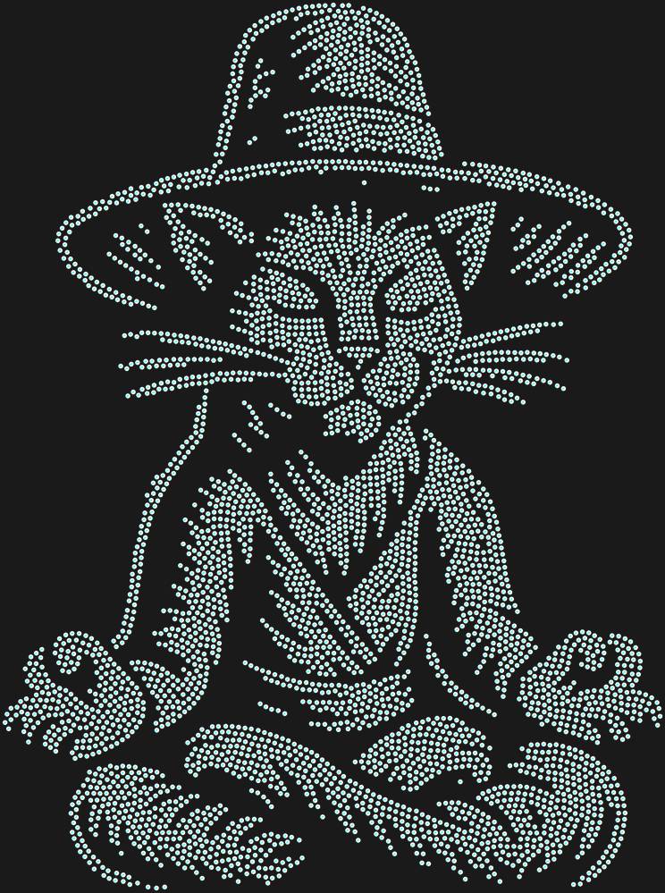 Трафарет Levitating cat in a hat — RHT_CATMEDITATE1_SS8_CRYSTAL_AB_DMC
