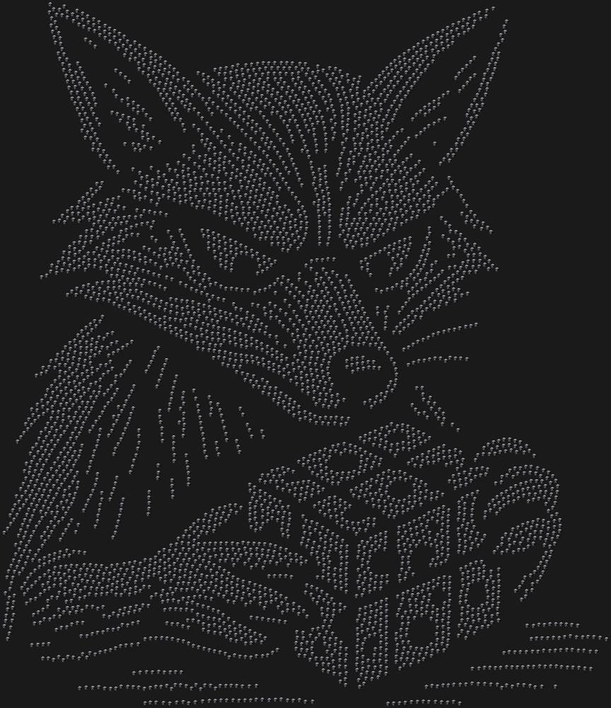 Трафарет Лиса, собирающая кубик рубика — RHT_FOXCUBE1_SS4_JET_BLACK