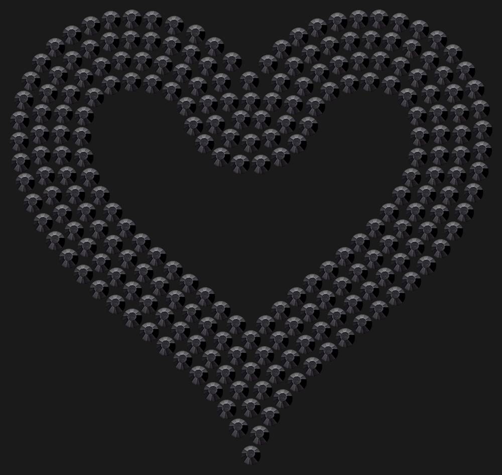 Трафарет Outline heart — RHT_HEART3_SS16_JET_BLACK