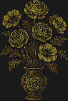 Рисунок из страз по номерам «Букет из лютиков»: 12204 мерцающие огоньки оживят нежность ранункулюсов, прошептав историю весеннего пробуждения прямо на вашем полотне.