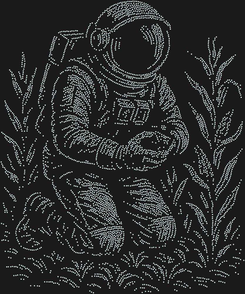 Трафарет Астронавт-фермер — RHT_ASTRONAUT1_SS16_CRYSTAL_AB_DMC