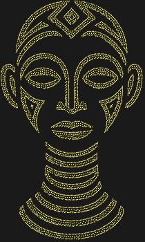 Рисунок из страз «Маска племени Эве», сияющий 3572 искрами, оживает, унося в мир древних легенд, где каждый блик — это шепот тайн африканских ночей.