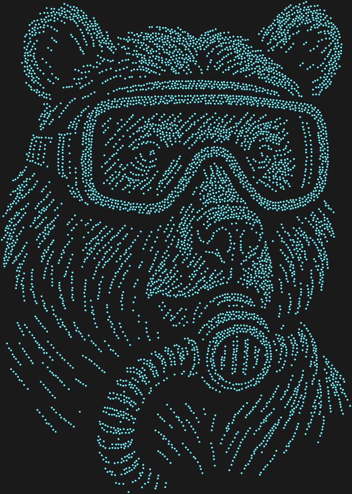 Трафарет Медведь с аквалангом — RHT_BEAR2_SS10_LT_SAPPHIRE