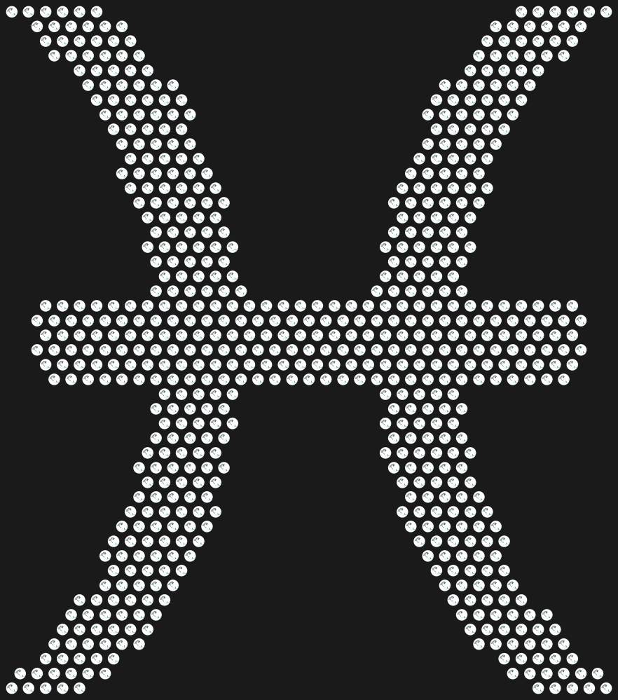 Трафарет Pisces zodiac sign — RHT_ZODIACPISCES1_SS20_CRYSTAL_CLEAR