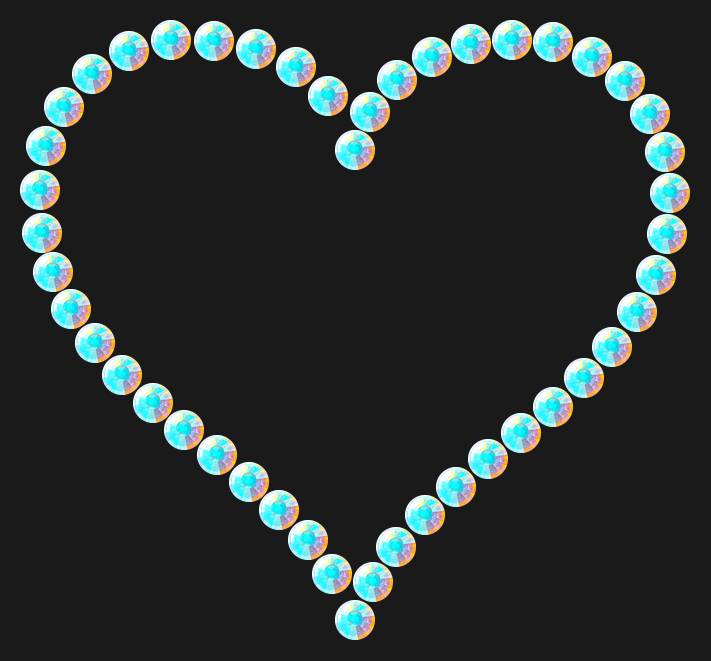 Трафарет Contoured heart — RHT_HEART6_SS12_CRYSTAL_AB_DMC