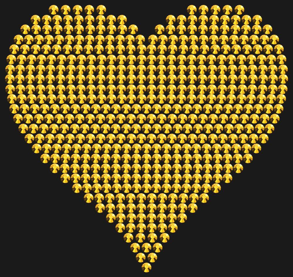 Трафарет A big heart — RHT_HEART4_SS10_GOLD