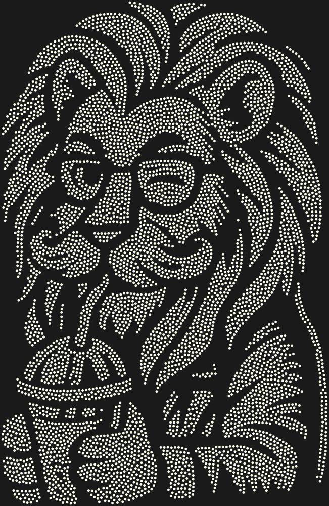 Трафарет Лев-хипстер — RHT_LIONHIPSTER1_SS8_CRYSTAL_AB