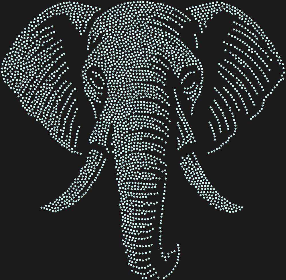 Трафарет Слон — RHT_ELEPHANT1_SS20_CRYSTAL_AB_DMC