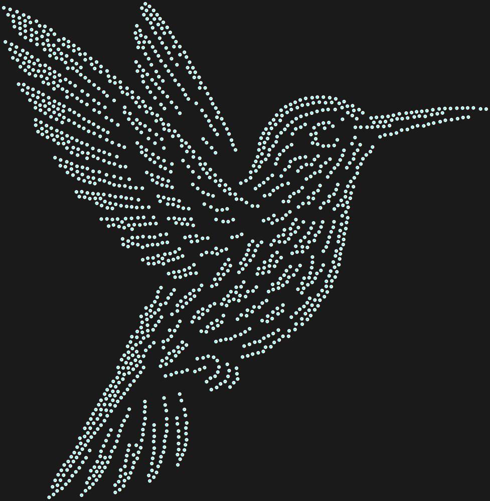 Трафарет Колибри — RHT_HUMMINGBIRD3_SS6_CRYSTAL_AB_DMC