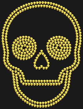 Rhinestone Design "Skull". 392 rhinestones. Each stone reflects rock-n-roll, rebellion, and street chic, perfect for a bold look with character and a free spirit.