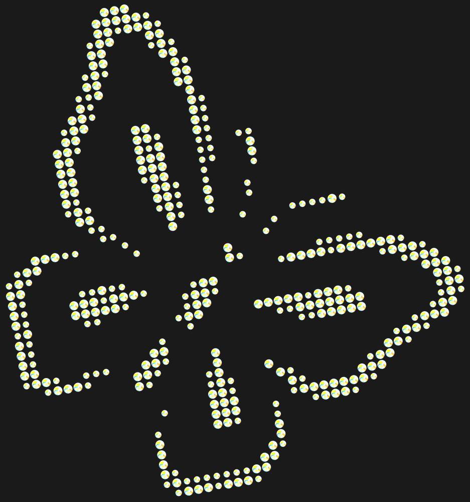Трафарет Butterfly — RHT_BUTTERFLY3_MULTY_CRYSTAL_AB
