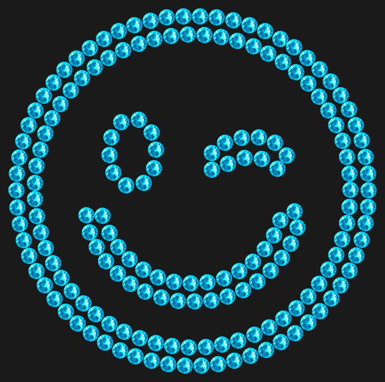 Трафарет Winking emoji — RHT_SMILE2_SS10_AQUAMARINE
