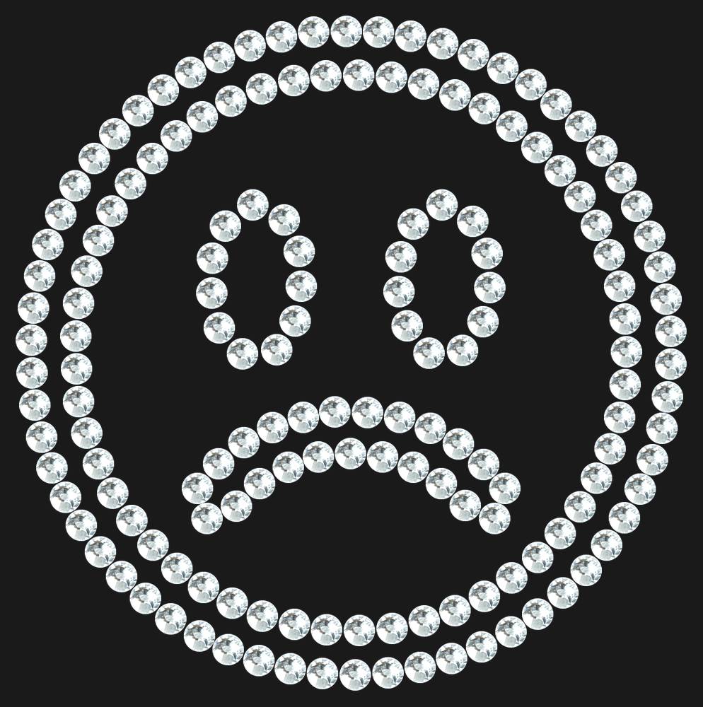 Трафарет Sad emoji — RHT_SMILE6_SS16_CRYSTAL_CLEAR
