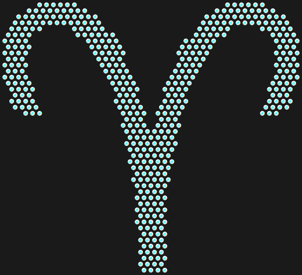 Трафарет Aries (Zodiac sign) — RHT_ZODIACARIES1_SS10_CRYSTAL_AB_DMC
