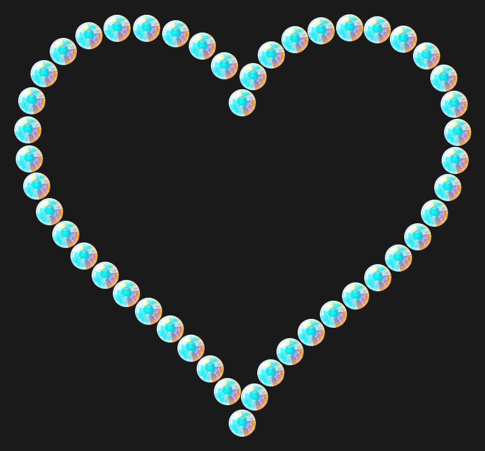 Трафарет Contoured heart — RHT_HEART6_SS20_CRYSTAL_AB_DMC