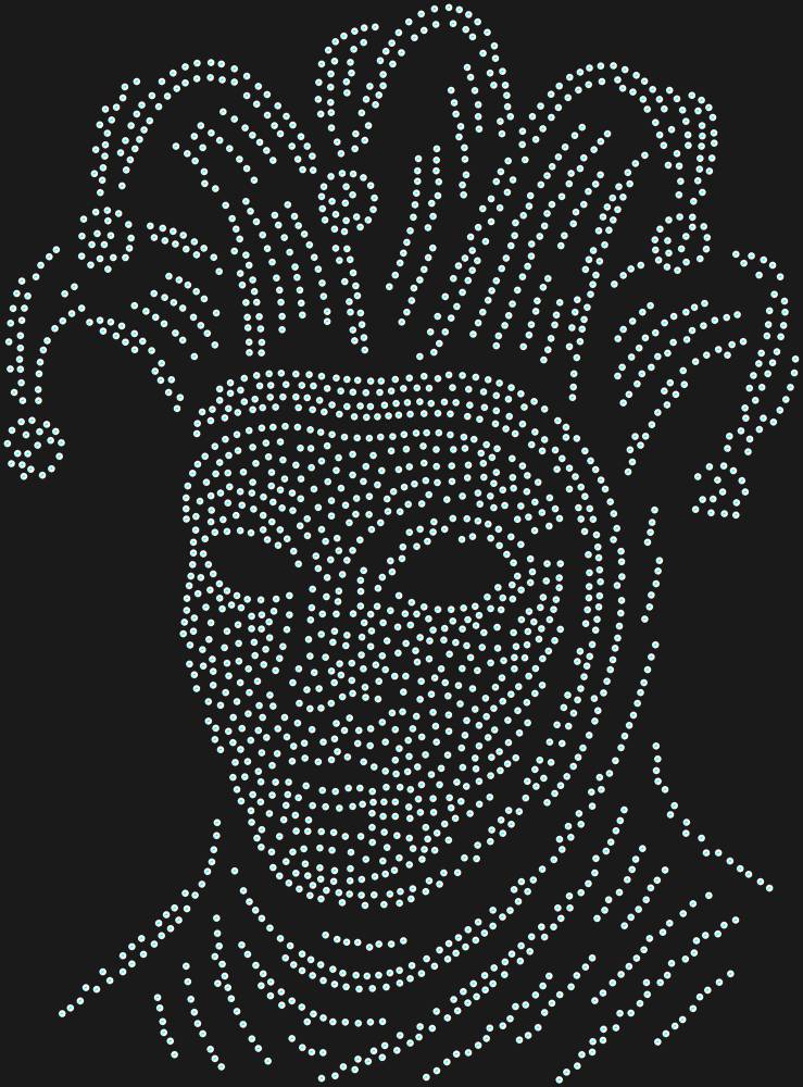 Трафарет Venetian Carnival mask — RHT_VENETIANCARNIVAL1_SS6_CRYSTAL_AB_DMC