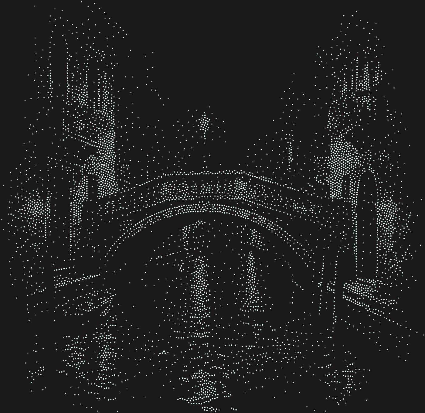 Трафарет Мост над рекой в ночном городе — BRIDGENIGHT1