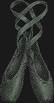 Рисунок из страз по номерам: Пуанты, мерцающие 3319 кристаллами, оживают в изящном танце света, переплетаясь в волшебной грации.