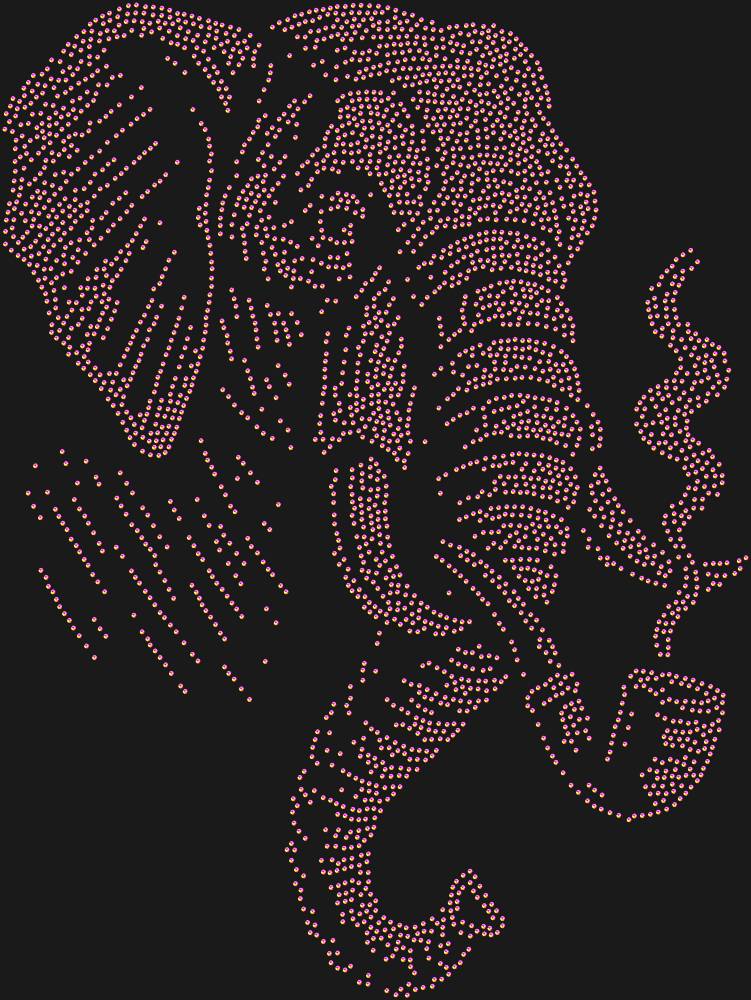 Трафарет Слон с трубкой — RHT_ELEPHANT2_SS10_RAINBOW